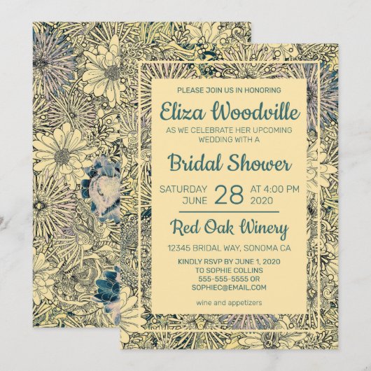 Bouquet van Gele Bloemen Kaart (Voorkant / Achterkant)