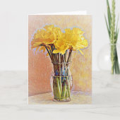 Bouquet van Gele Glow Daffodil Flowers Art Card Kaart (Voorkant)