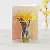 Bouquet van Gele Glow Daffodil Flowers Art Card Kaart (Gele Bloem)