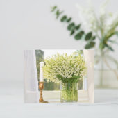 Bouquet van lentesbloemen lilies van de vallei briefkaart (Staand voorkant)