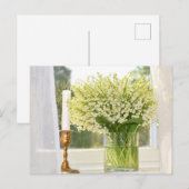 Bouquet van lentesbloemen lilies van de vallei briefkaart (Voorkant / Achterkant)