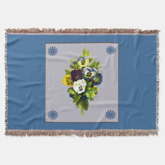 Bouquet van Pansies Throw Blanket Deken (Voorkant)