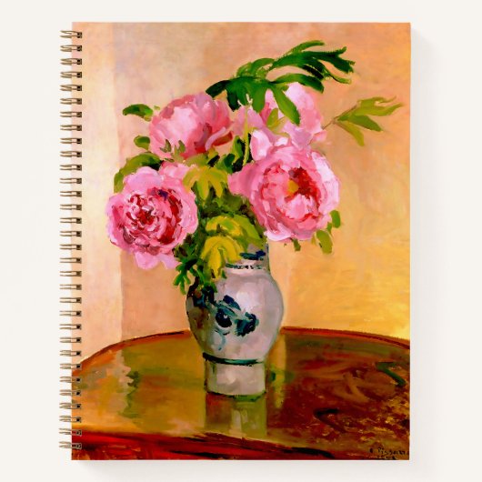 Bouquet van Pink Peonies van Camille Pissarro Notitieboek (Voorkant)