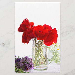 Bouquet van rode papaver flyer