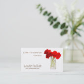 Bouquet van rode papaver visitekaartje (Staand voorkant)