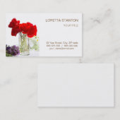 Bouquet van rode papaver visitekaartje (Voorkant / Achterkant)