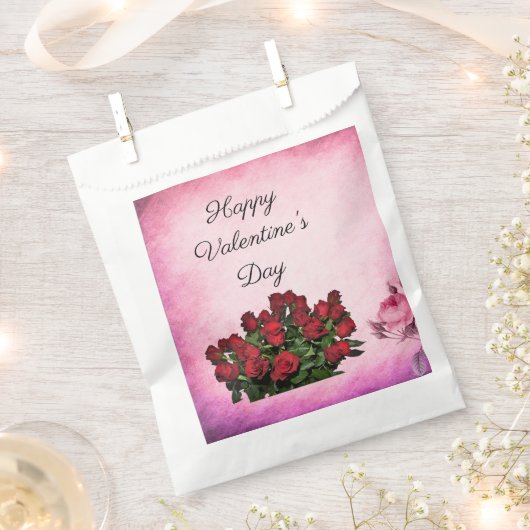 Bouquet van rode rozen bedankzakje (Geknipt)