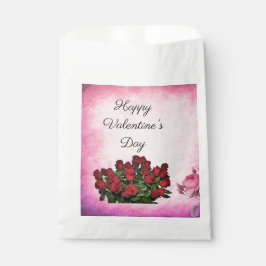 Bouquet van rode rozen bedankzakje