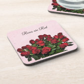 Bouquet van rode rozen bier onderzetter (Linkerzijde)