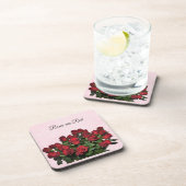 Bouquet van rode rozen bier onderzetter (Rechterzijde)
