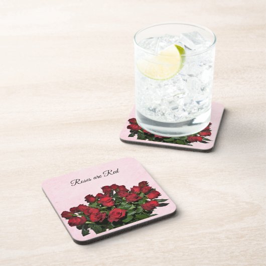 Bouquet van rode rozen bier onderzetter (Rechterzijde)