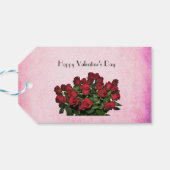 Bouquet van rode rozen cadeaulabel (Achterkant Horizontaal)