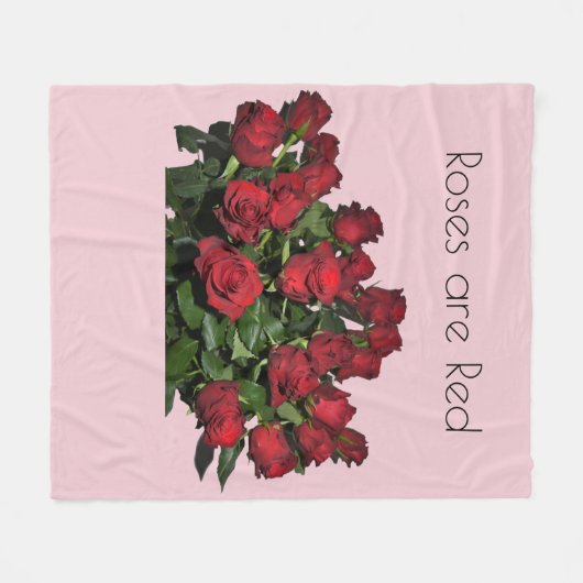 Bouquet van rode rozen fleece deken (Voorkant (Horizontaal))