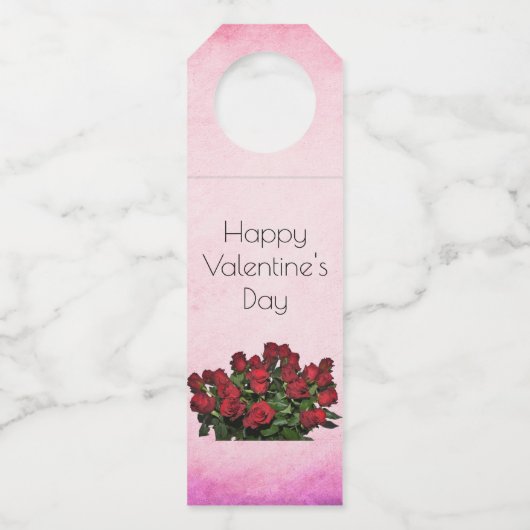 Bouquet van rode rozen flessenhanger (Voorkant)