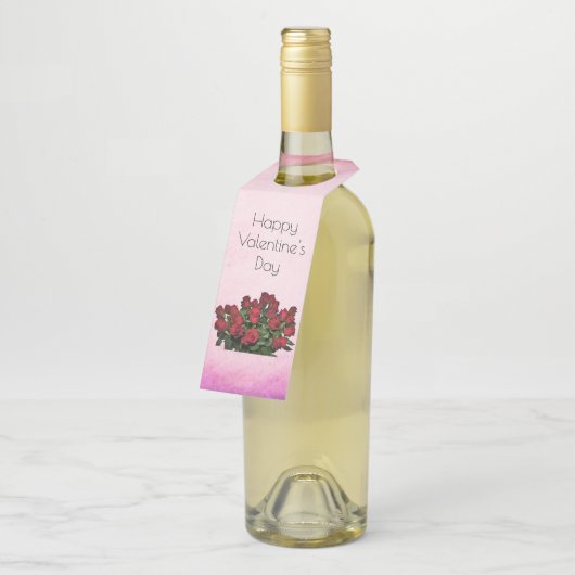 Bouquet van rode rozen flessenhanger (Schuin)