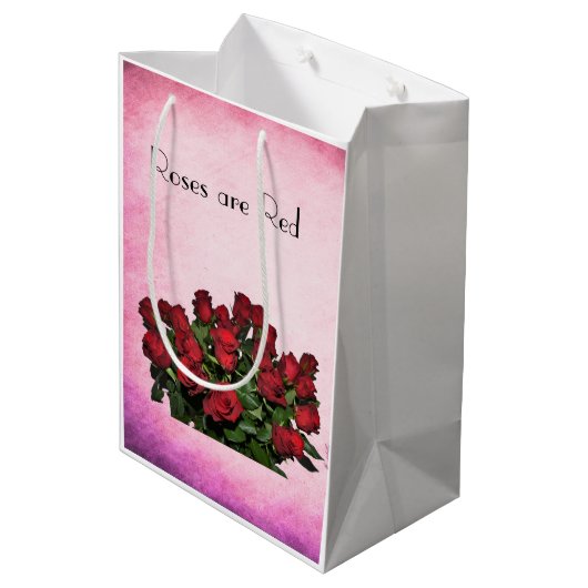 Bouquet van rode rozen medium cadeauzakje (Achterkant Gekanteld)