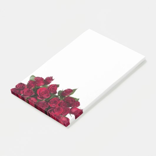 Bouquet van rode rozen post-it® notes (Schuin)