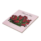 Bouquet van rode rozen tegeltje (Zijkant)