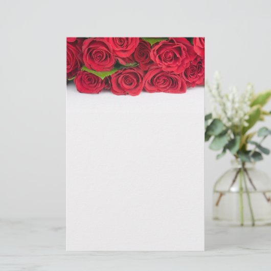 Bouquet van rode rozen Wedding Stationery Briefpapier (Staand voorkant)