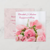 Bouquet van Roses Engagement Party Kaart (Voorkant / Achterkant)