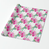 Bouquet van roze rozen cadeaupapier (Uitgerold)