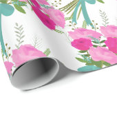 Bouquet van roze rozen cadeaupapier (Rol Hoek)
