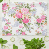 Bouquet van roze rozen theedoek (Gevouwen)