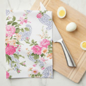 Bouquet van roze rozen theedoek (Quarter Fold)