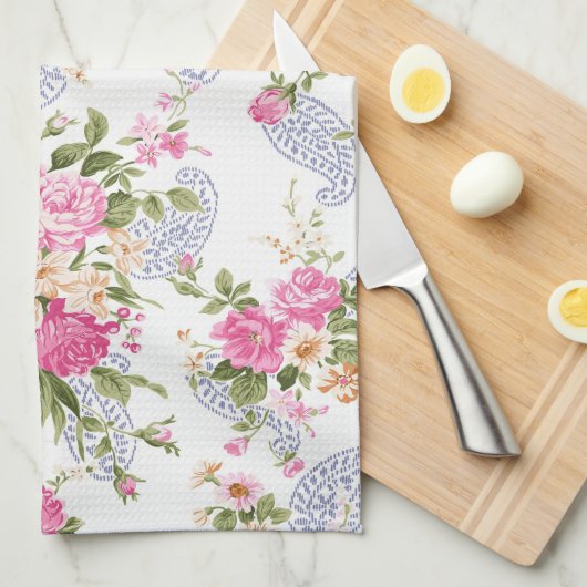 Bouquet van roze rozen theedoek (Quarter Fold)