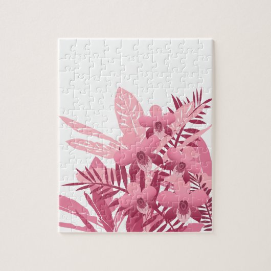 Bouquet van roze tropische planten legpuzzel (Verticaal)