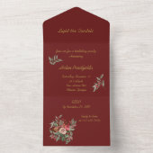 Bouquet van rozen all in one uitnodiging (Binnen)