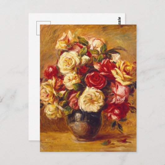 Bouquet van rozen, Auguste Renoir Briefkaart (Voorkant / Achterkant)
