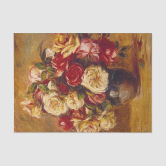 Bouquet van rozen, Auguste Renoir Tissuepapier (Voorkant)