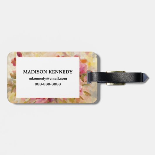 Bouquet van Rozen Bagagelabel (Achterkant horizontaal)