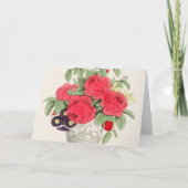 Bouquet van Rozen Blank Kaart (Voorkant)