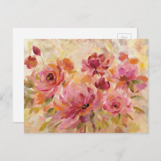 Bouquet van Rozen Briefkaart (Voorkant / Achterkant)