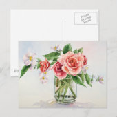Bouquet van rozen briefkaart (Voorkant / Achterkant)