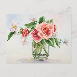 Bouquet van rozen briefkaart