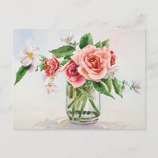 Bouquet van rozen briefkaart (Voorkant)