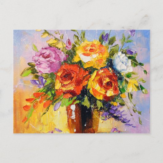 Bouquet van rozen briefkaart (Voorkant)