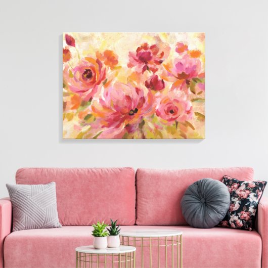 Bouquet van Rozen Canvas Afdruk (Insitu (Woonkamer))