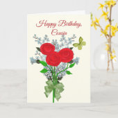 Bouquet van Rozen en Lilacs Birthday voor neef Kaart (Gele Bloem)