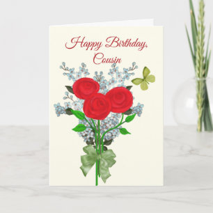 Bouquet van Rozen en Lilacs Birthday voor neef Kaart