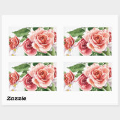 Bouquet van rozen rechthoekige sticker (Vel)