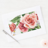 Bouquet van rozen rechthoekige sticker (Envelop)
