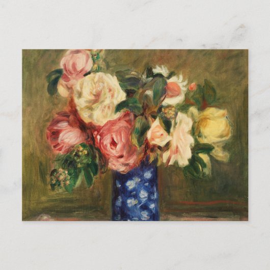 Bouquet van Rozen Renoir Impressionist Art Paintin Briefkaart (Voorkant)