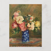 Bouquet van Rozen Renoir Impressionist Art Paintin Briefkaart (Voorkant)