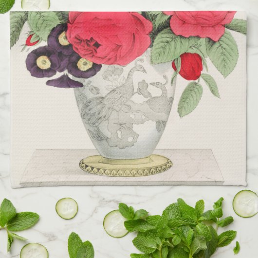 Bouquet van Rozen Theedoek (Gevouwen)