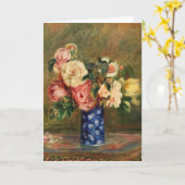 Bouquet van Rozen van Renoir Impressionist Paintin Kaart (Gele Bloem)