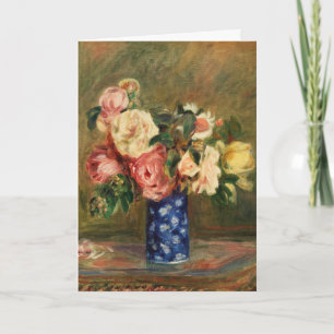 Bouquet van Rozen van Renoir Impressionist Paintin Kaart